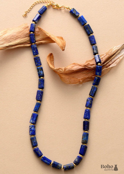 Boho Necklace, Apatite Lariat Chokers Necklace